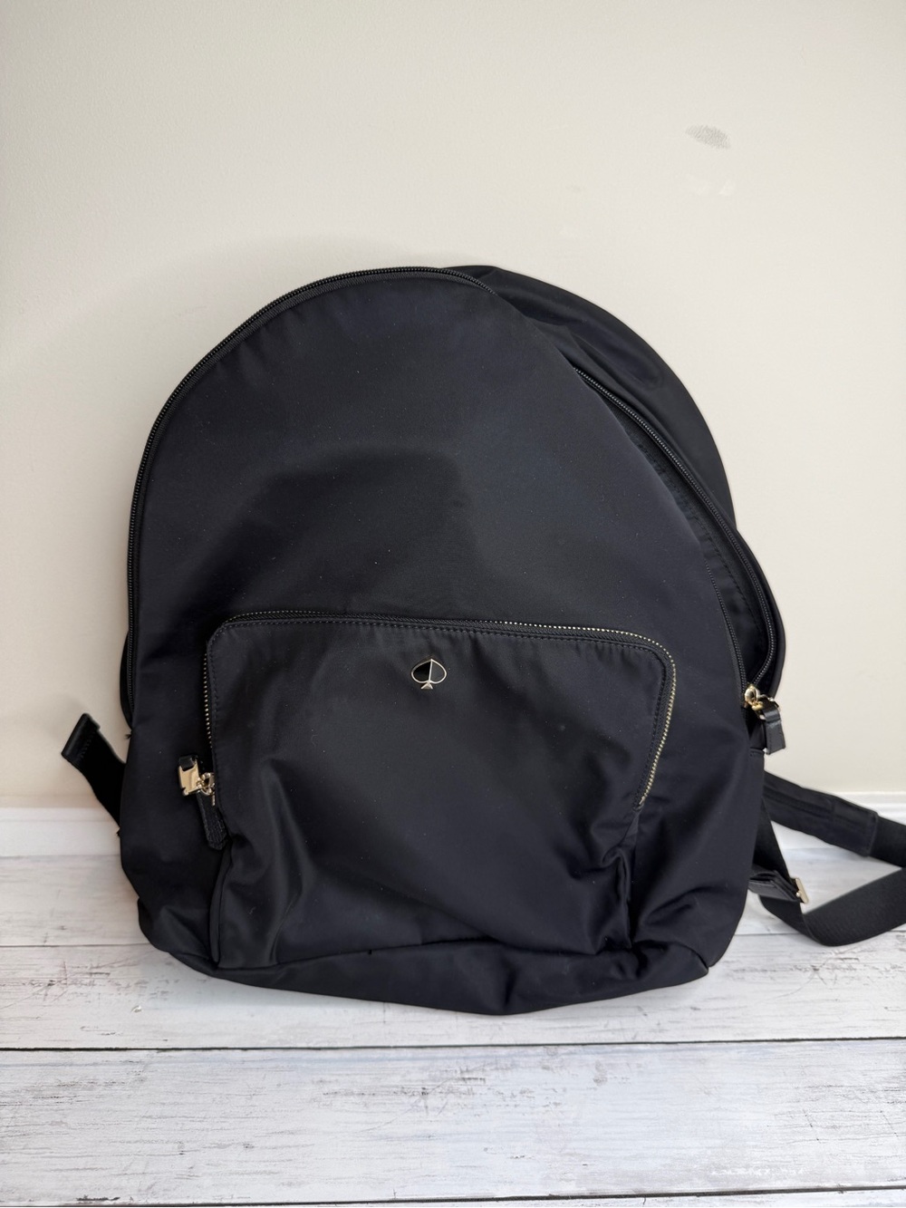 kate spade Black Nylon Backpack with Gold Hardware